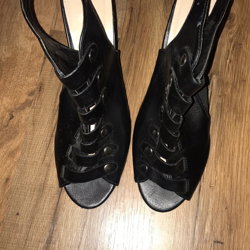 Black boot sandals.